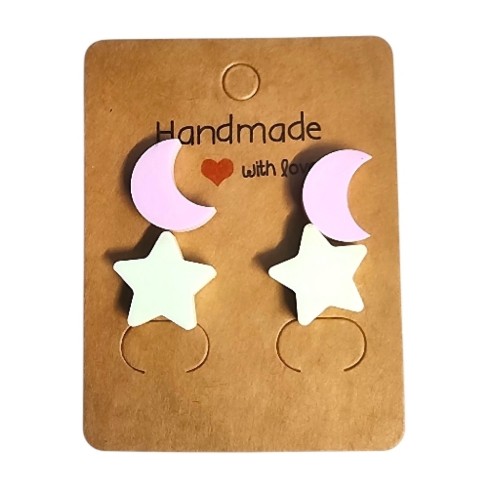 Blush Moonbeam Acrylic Stud Earrings – 2 Pair